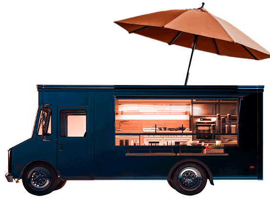 food truck with an umbrella