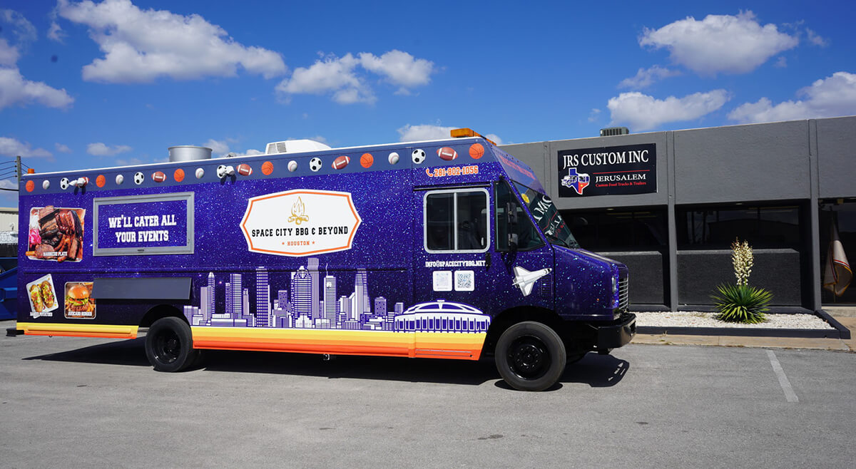 space city bbq food truck in front of the JRS office