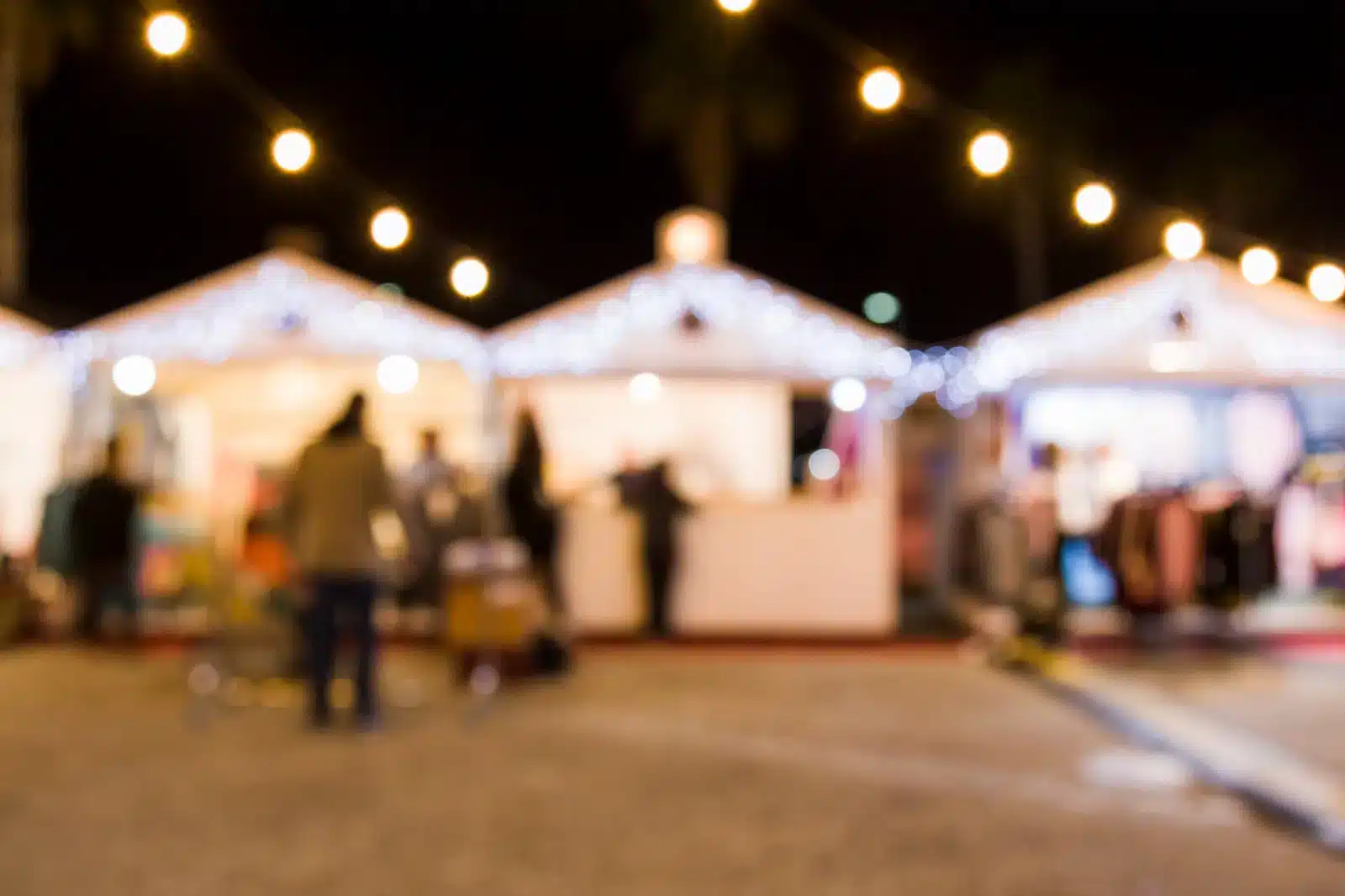 blurred festival view at night