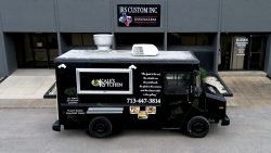 kale's kytchen food truck in front of the JRS Custom Food Trucks and Trailers office
