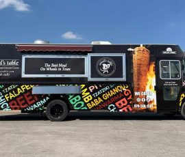 amal's table black food truck with graphics built and designed by jrs