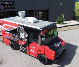 aerial view of the new eat my bowls food truck built by jrs