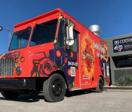 panchita de veracruz food truck built in front of the JRS Custom Food Trucks office