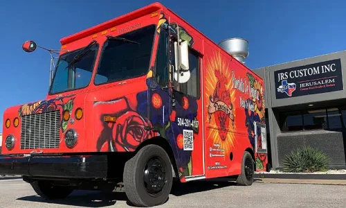 panchita de veracruz food truck built in front of the JRS Custom Food Trucks office
