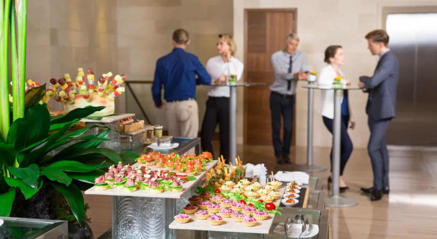 catering setup at an office
