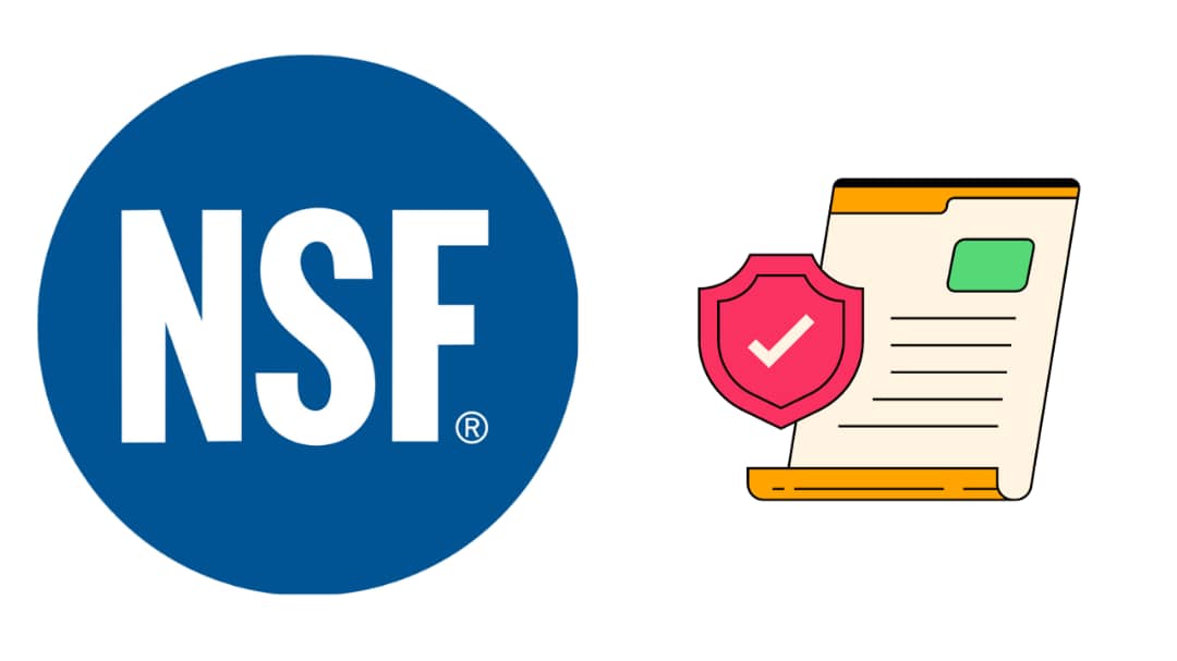 NSF certification logo with a check mark next to it
