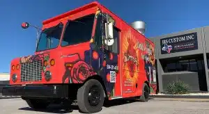 panchita de veracruz food truck built in front of the JRS Custom Food Trucks office